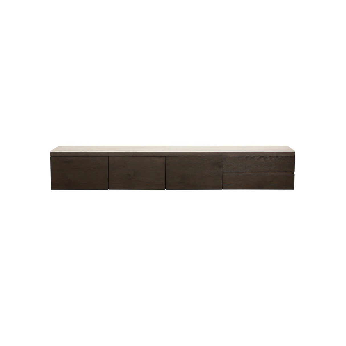 TV-Schrank Lachance aus Eichenfurnier in braun, 220x30x35 cm von Richmond Interiors – Produktbild 2