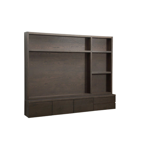 TV-Schrank Lachance mit 3-Türen und 2-Schubladen aus Eichenfurnier in dunkelbraun, 220x30x176 cm von Richmond Interiors – Produktbild 1