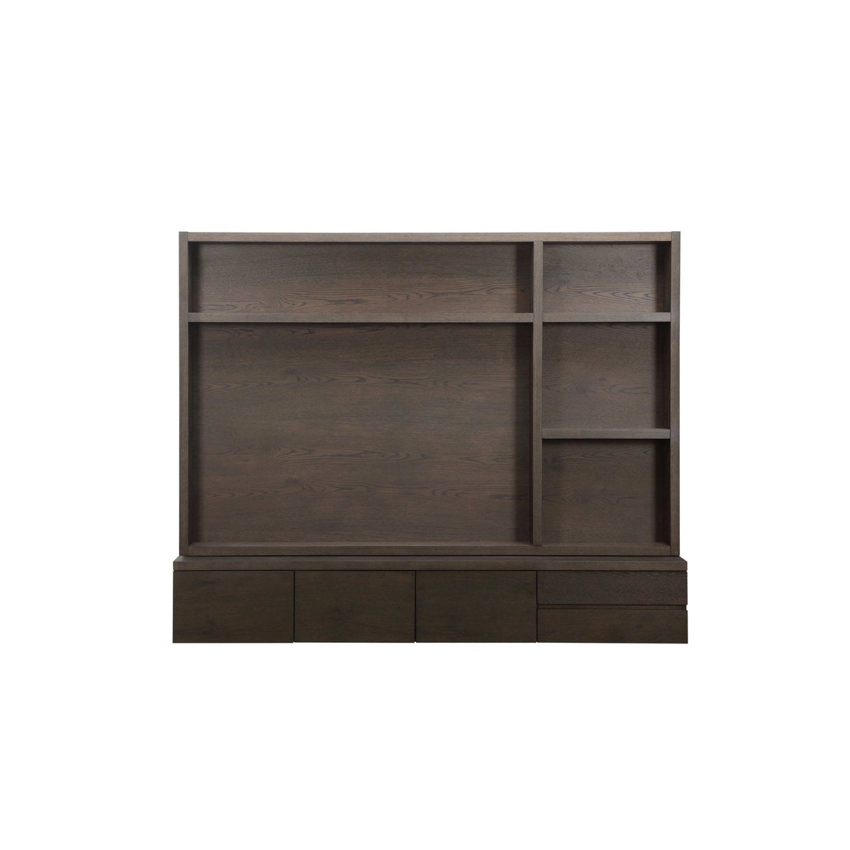 TV-Schrank Lachance mit 3-Türen und 2-Schubladen aus Eichenfurnier in dunkelbraun, 220x30x176 cm von Richmond Interiors – Produktbild 2