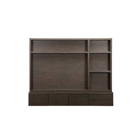 TV-Schrank Lachance mit 3-Türen und 2-Schubladen aus Eichenfurnier in dunkelbraun, 220x30x176 cm von Richmond Interiors – Produktbild 2