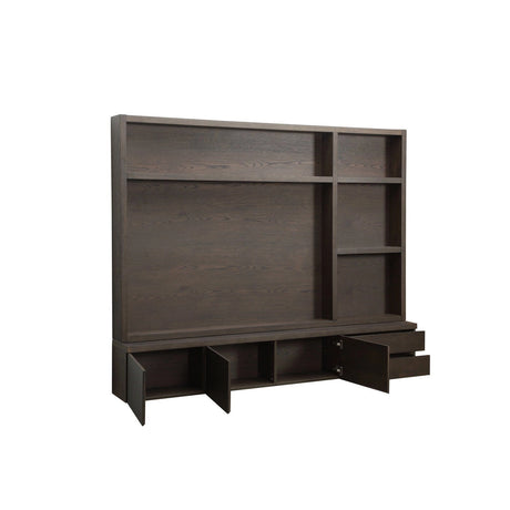 TV-Schrank Lachance mit 3-Türen und 2-Schubladen aus Eichenfurnier in dunkelbraun, 220x30x176 cm von Richmond Interiors – Produktbild 3