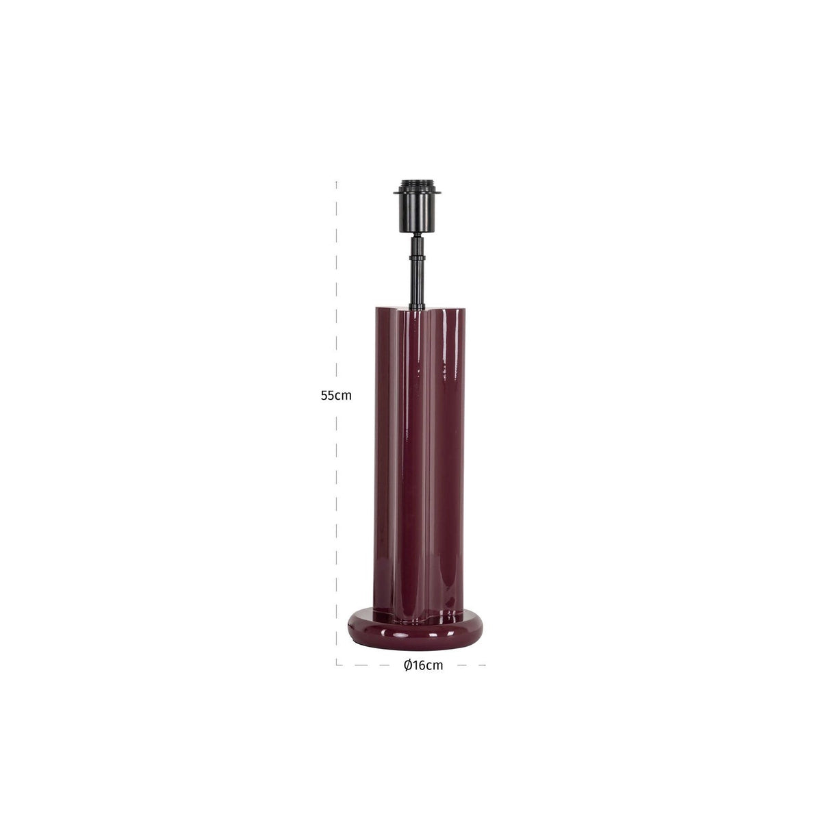 Tischlampe Alina in burgundy aus Aluminium und Eisen, 16x16x55 cm von Richmond Interiors – Produktbild 2