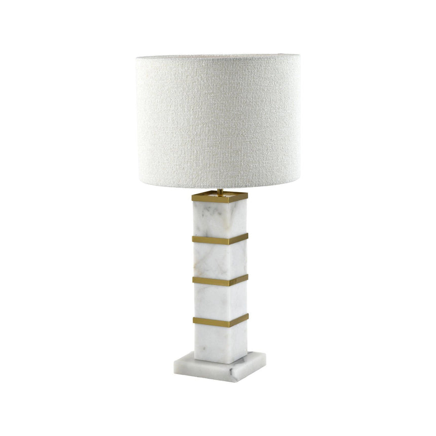 Tischlampe Celinae in weiß aus Marmor mit Lampenschirm, 40x40x79,5 cm von Richmond Interiors – Produktbild 2