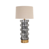 Tischlampe Jaylee in schwarz/weiß aus Eisen und Glas, 43x43x84 cm von Richmond Interiors – Produktbild 1