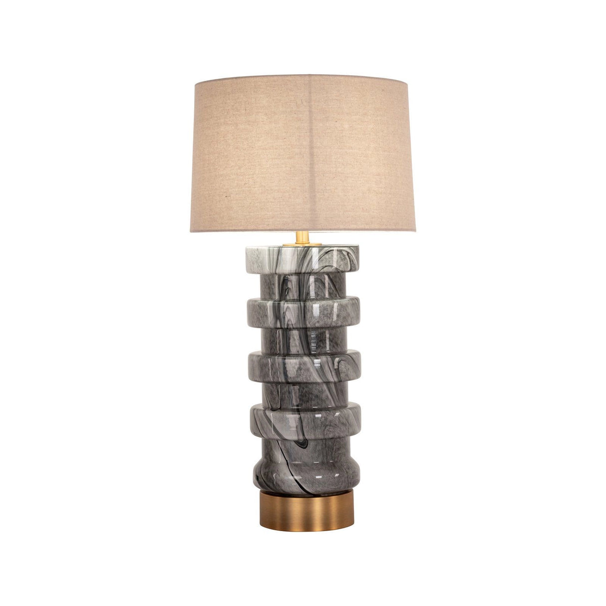 Tischlampe Jaylee in schwarz/weiß aus Eisen und Glas, 43x43x84 cm von Richmond Interiors – Produktbild 2