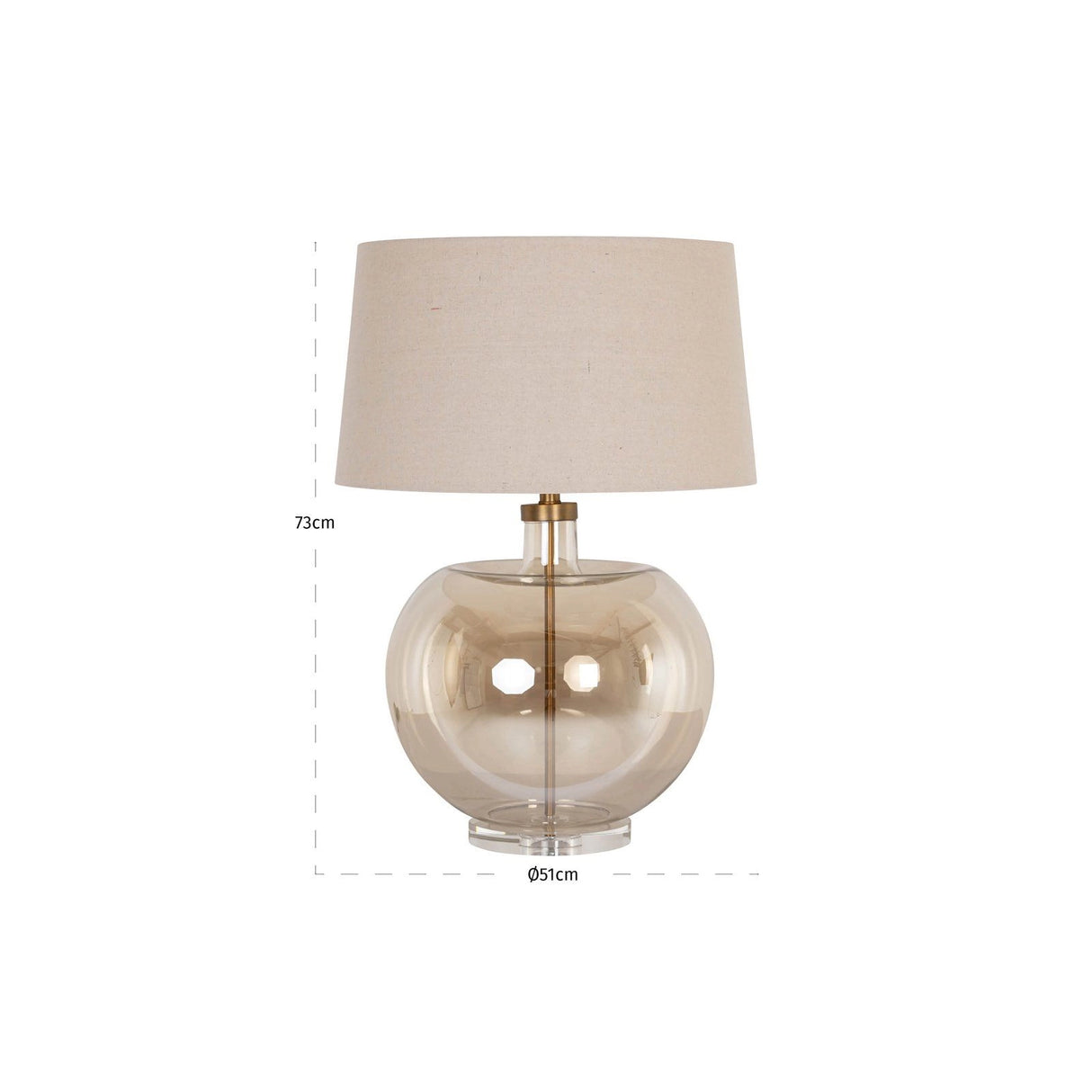 Tischlampe Jazzy in beige aus Eisen und Glas, 51x51x73 cm von Richmond Interiors – Produktbild 3