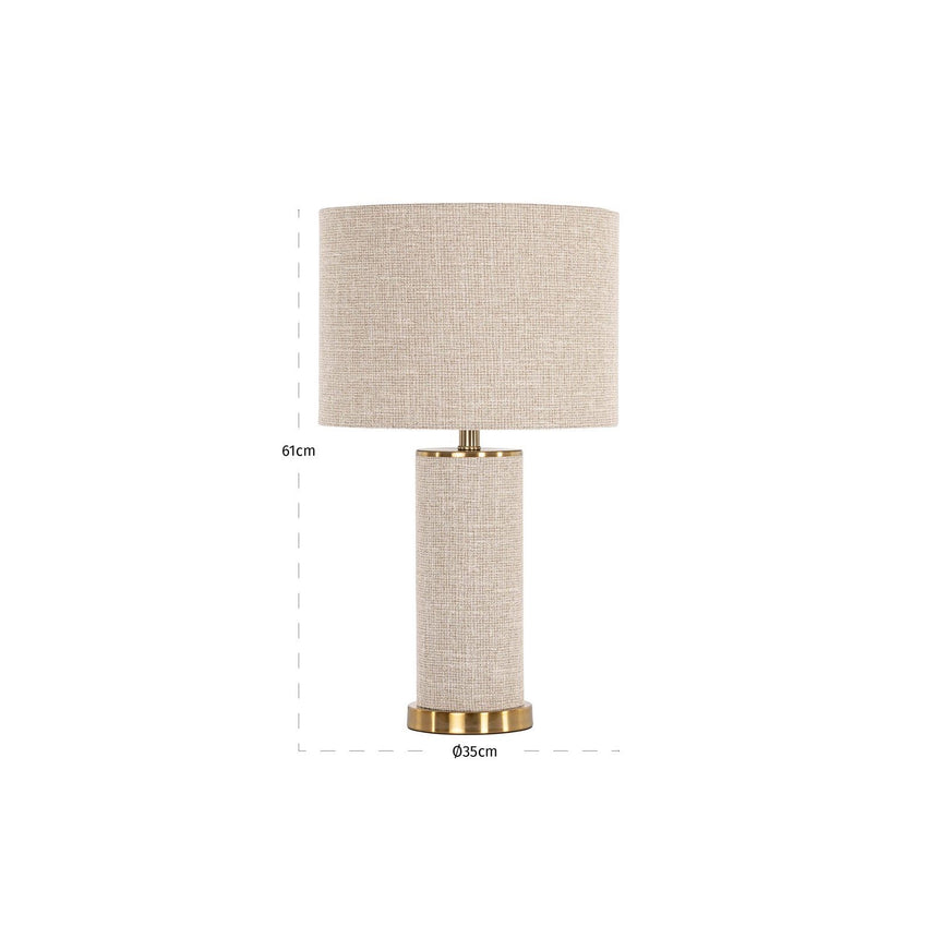 Tischlampe Joline in beige aus Leinen, 35x35x61 cm von Richmond Interiors – Produktbild 3