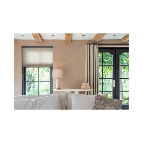 Tischlampe Joline in beige aus Leinen, 35x35x61 cm von Richmond Interiors – Produktbild 4