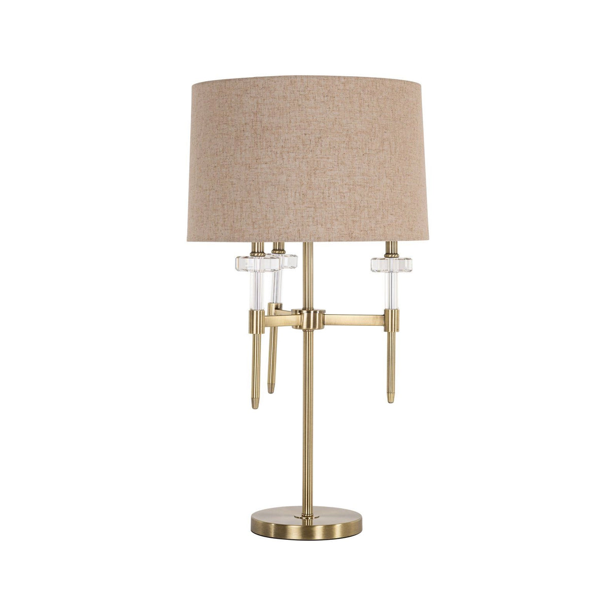 Tischlampe Josie in brushed gold aus Eisen und Kristall, 43x43x79 cm von Richmond Interiors – Produktbild 1