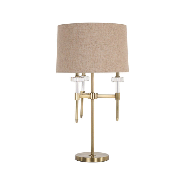 Tischlampe Josie in brushed gold aus Eisen und Kristall, 43x43x79 cm von Richmond Interiors – Produktbild 1