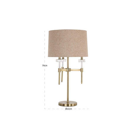 Tischlampe Josie in brushed gold aus Eisen und Kristall, 43x43x79 cm von Richmond Interiors – Produktbild 4