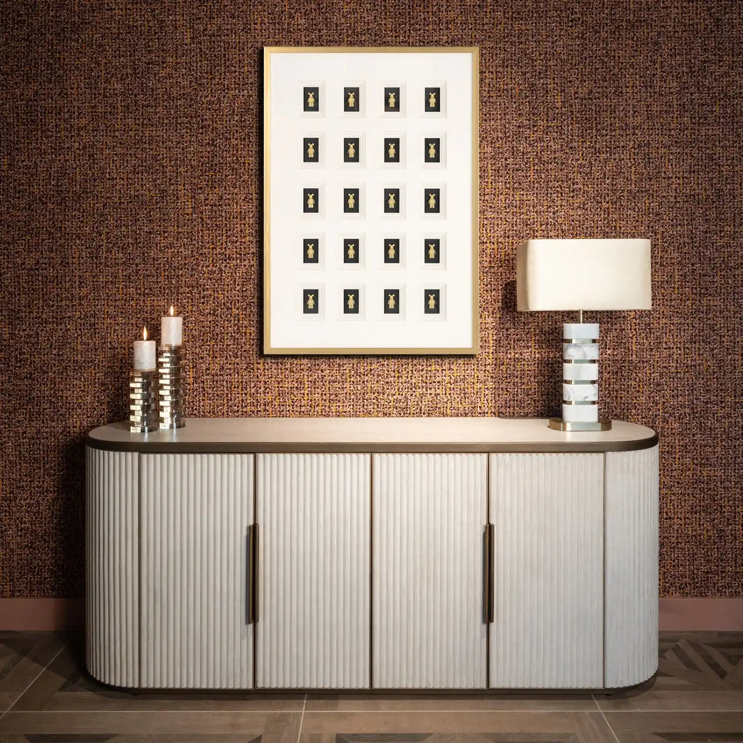 Tischlampe Lenore in gold aus Guangxi-Marmor und Eisen, 40x24x64 cm von Richmond Interiors – Produktbild 10