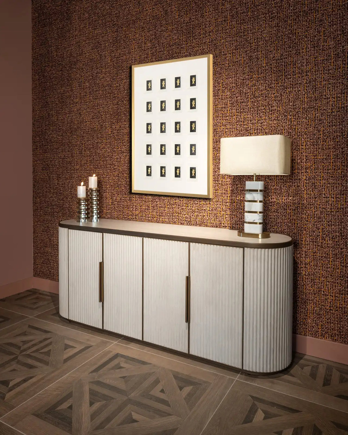 Tischlampe Lenore in gold aus Guangxi-Marmor und Eisen, 40x24x64 cm von Richmond Interiors – Produktbild 9