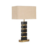 Tischlampe Levina in schwarz/gold aus Marquina-Marmor und Eisen, 40x24x64 cm von Richmond Interiors – Produktbild 1