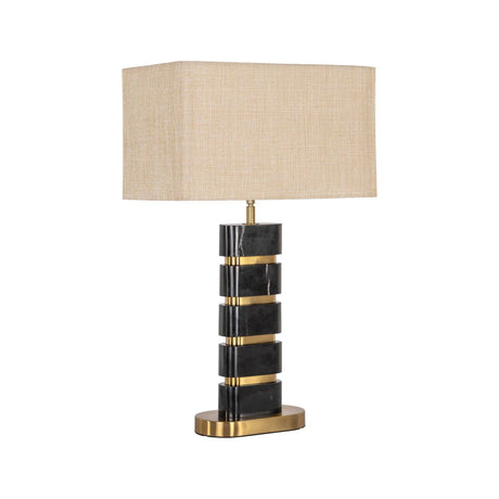 Tischlampe Levina in schwarz/gold aus Marquina-Marmor und Eisen, 40x24x64 cm von Richmond Interiors – Produktbild 1