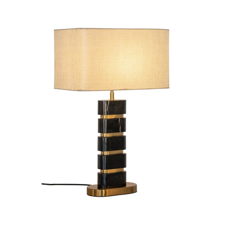 Tischlampe Levina in schwarz/gold aus Marquina-Marmor und Eisen, 40x24x64 cm von Richmond Interiors – Produktbild 2
