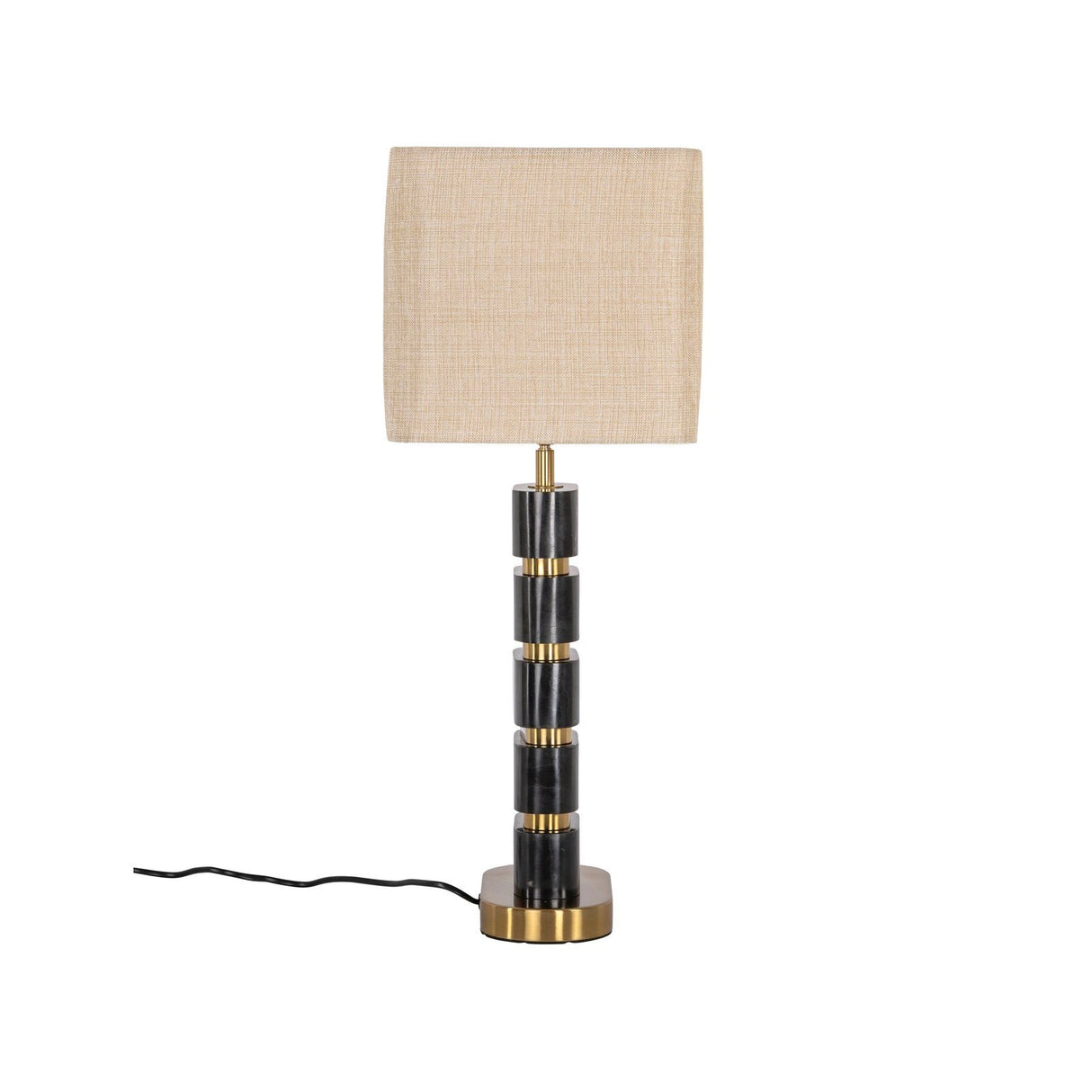 Tischlampe Levina in schwarz/gold aus Marquina-Marmor und Eisen, 40x24x64 cm von Richmond Interiors – Produktbild 4