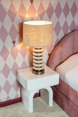 Tischleuchte Blair aus Travertin und Eisen in natur von Richmond Interiors – Bild 4