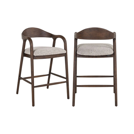 Tresenhocker Mihara mit flammhemmendem Bezug in mocca fancy von Richmond Interiors – Bild 1