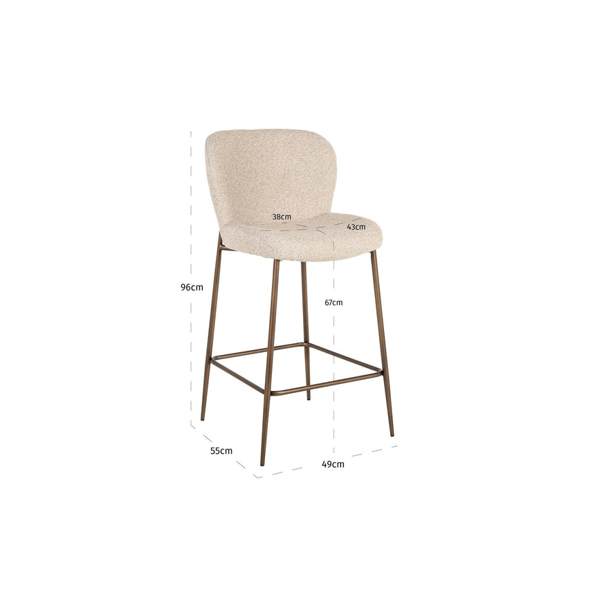 Tresenhocker Odarby in biscotti, 49x55x96 cm von Richmond Interiors – Bild 6