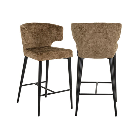 Tresenhocker Taylor in brandy fusion, flammhemmend, 52x54x93 cm von Richmond Interiors – Bild 1