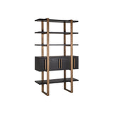 Vitrine Cambon aus Eichenfurnier und Metall in dark coffee, 116x42x200 cm von Richmond Interiors – Bild 1