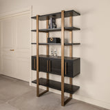 Vitrine Cambon aus Eichenfurnier und Metall in dark coffee, 116x42x200 cm von Richmond Interiors – Bild 11