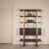 Vitrine Cambon aus Eichenfurnier und Metall in dark coffee, 116x42x200 cm von Richmond Interiors – Bild 2