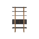 Vitrine Cambon aus Eichenfurnier und Metall in dark coffee, 116x42x200 cm von Richmond Interiors – Bild 4