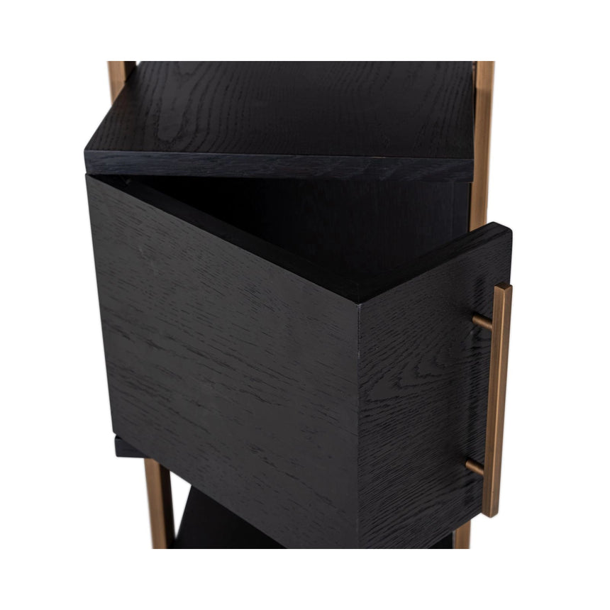 Vitrine Cambon aus Eichenfurnier und Metall in dark coffee, 116x42x200 cm von Richmond Interiors – Bild 9