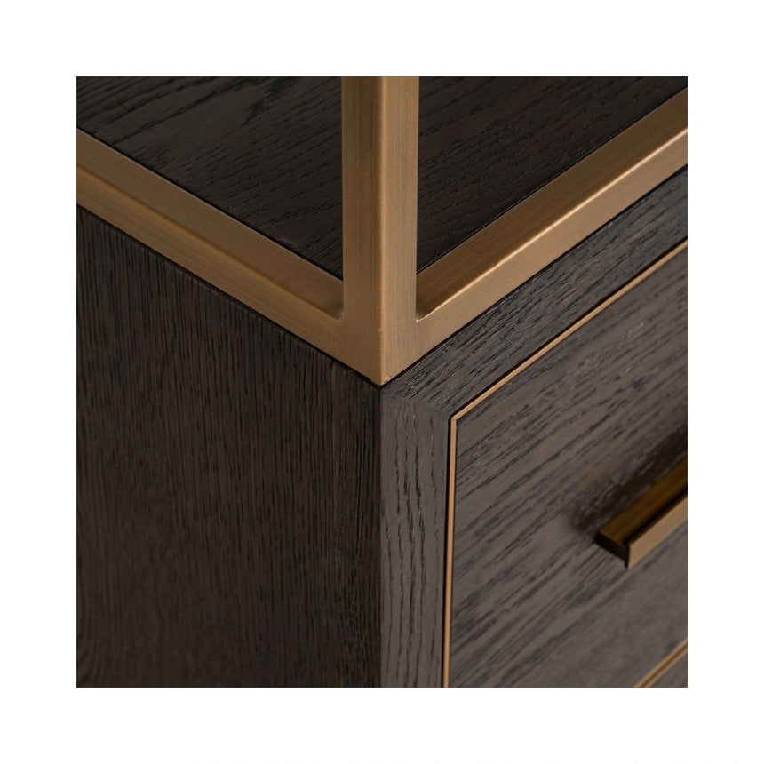 Vitrine Carter klein in braun mit 2 Schubladen, 50x38x220 cm von Richmond Interiors – Bild 5