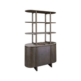 Vitrine Langford mit Eichenfurnier und Keramik in braun, 120x45x200 cm von Richmond Interiors – Bild 1