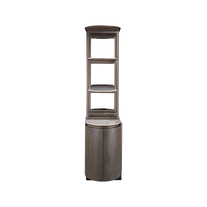 Vitrine Langford mit Eichenfurnier und Keramik in braun, 120x45x200 cm von Richmond Interiors – Bild 3