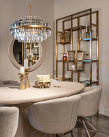 Vitrine Magnus aus Sicherheitsglas und Edelstahl in brushed gold, 108x29x230 cm von Richmond Interiors – Bild 12