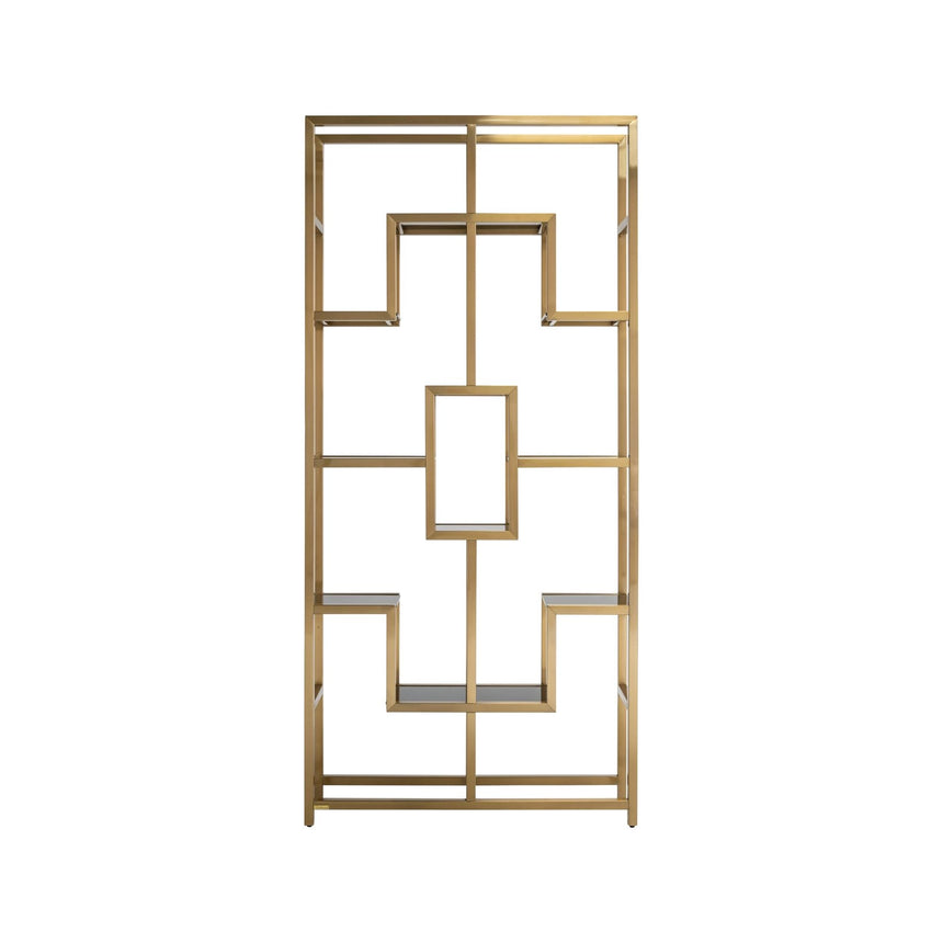Vitrine Magnus aus Sicherheitsglas und Edelstahl in brushed gold, 108x29x230 cm von Richmond Interiors – Bild 6