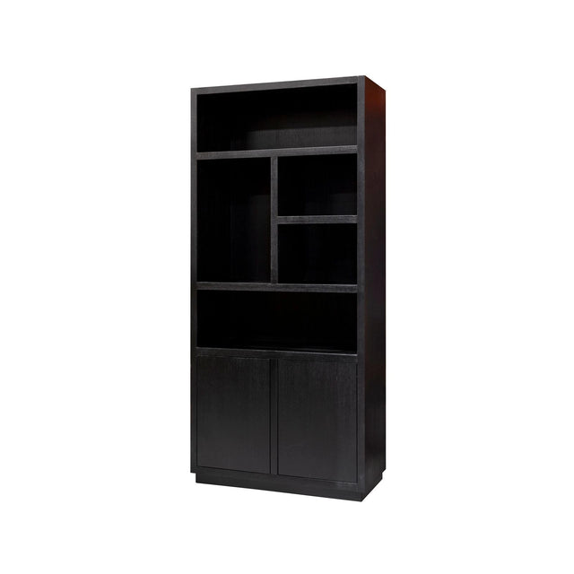 Vitrine Oakura aus Eichenfurnier in schwarz, 100x45x220 cm von Richmond Interiors – Bild 1