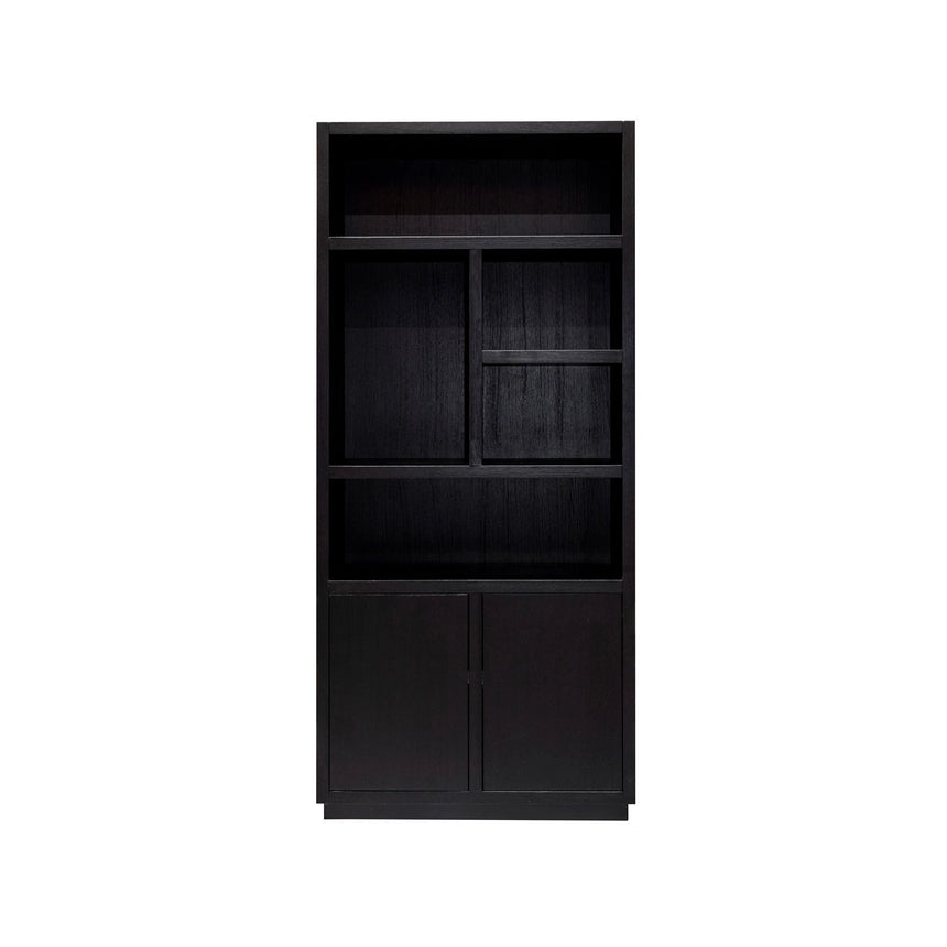 Vitrine Oakura aus Eichenfurnier in schwarz, 100x45x220 cm von Richmond Interiors – Bild 3
