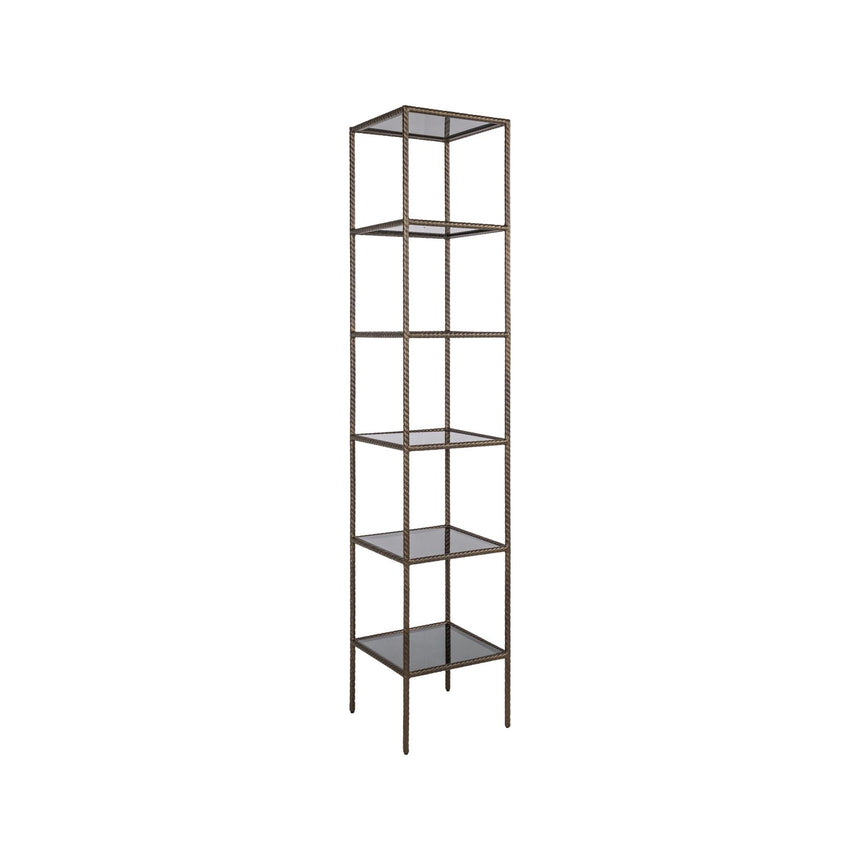 Vitrine Sheridon aus Eisen und Glas in gold, 40x40x200 cm von Richmond Interiors – Bild 1