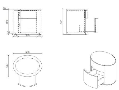 BOLOGNA Nachttisch - ZEN ZONE Furniture