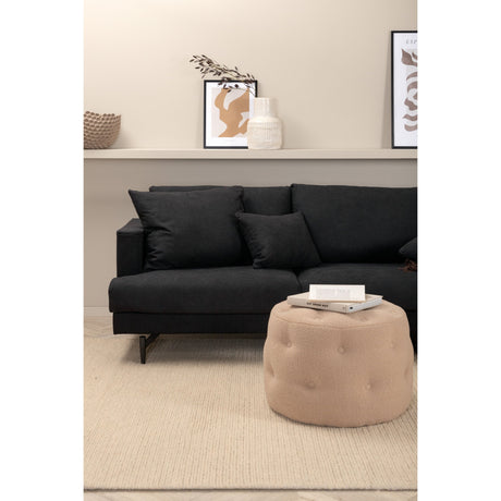 Sofia 3-Sitzer Sofa - Schwarz / Schwarzer Stoff - ZEN ZONE Furniture