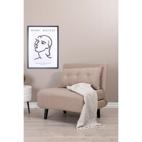 Vicky Klappbett Einzel - Schwarz / Brauner Stoff - ZEN ZONE Furniture