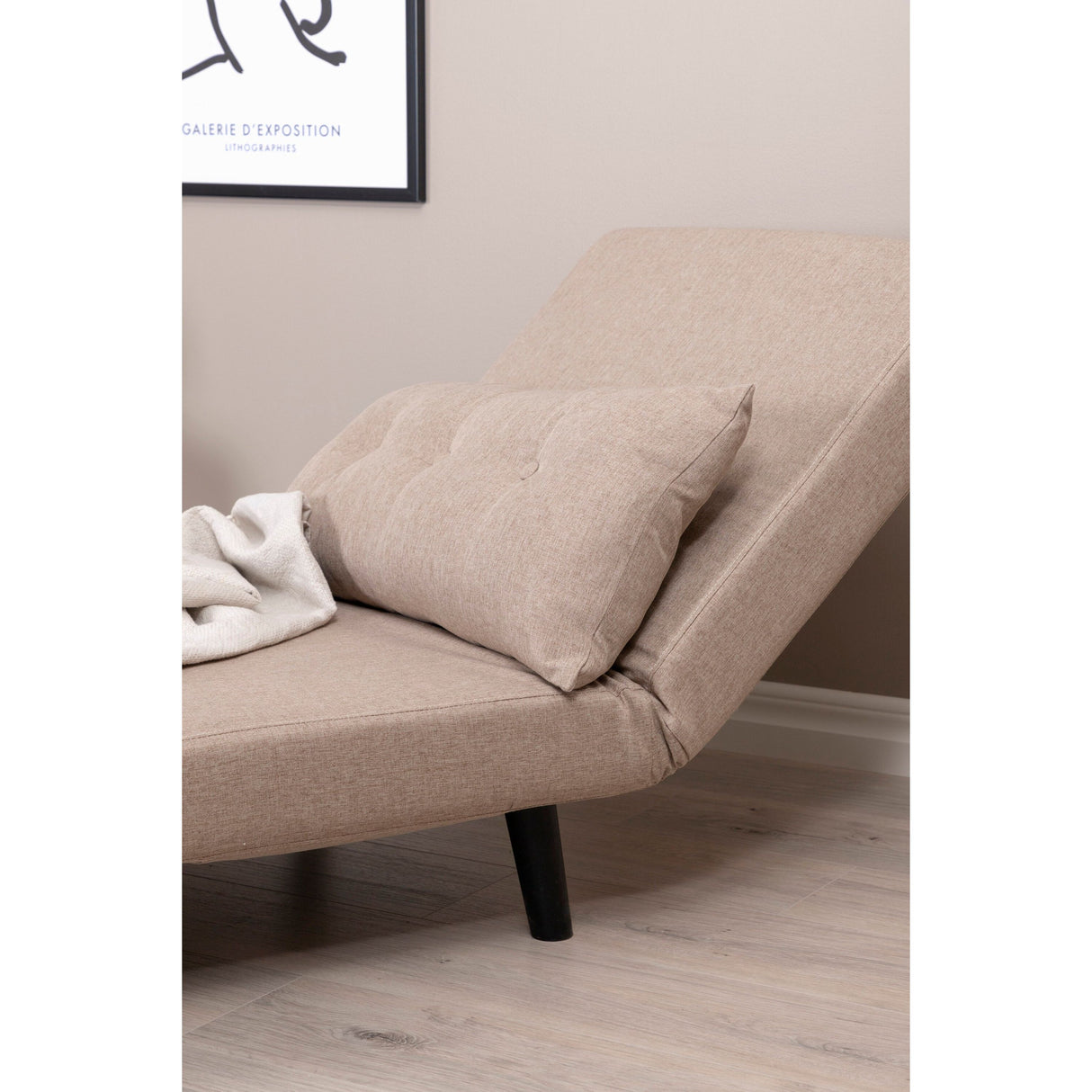Vicky Klappbett Einzel - Schwarz / Brauner Stoff - ZEN ZONE Furniture