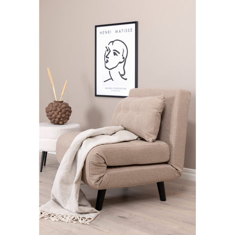 Vicky Klappbett Einzel - Schwarz / Brauner Stoff - ZEN ZONE Furniture