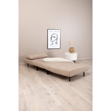 Vicky Klappbett Einzel - Schwarz / Brauner Stoff - ZEN ZONE Furniture