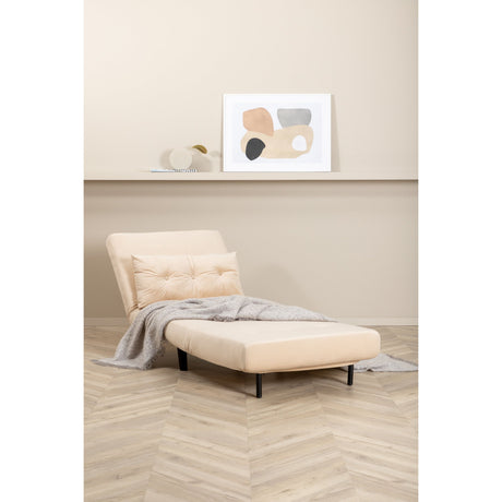 Vicky Klappbett Einzel - Schwarz / Beige Samt - ZEN ZONE Furniture
