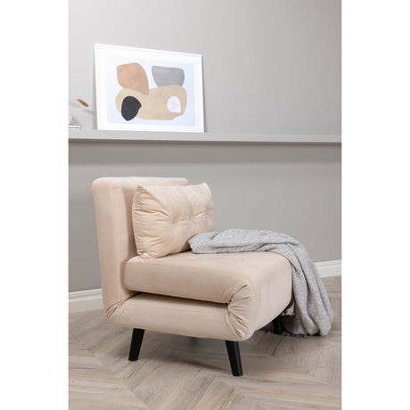 Vicky Klappbett Einzel - Schwarz / Beige Samt - ZEN ZONE Furniture