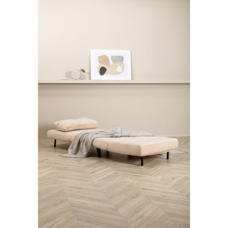Vicky Klappbett Einzel - Schwarz / Beige Samt - ZEN ZONE Furniture