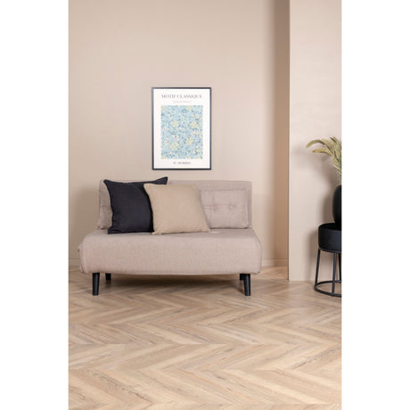 Vicky Doppel Klappbett - Schwarz / Brauner Stoff - ZEN ZONE Furniture