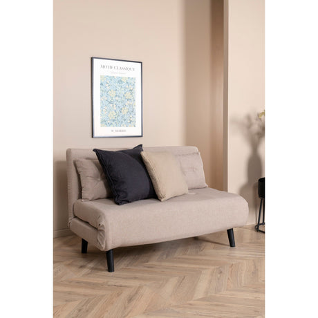 Vicky Doppel Klappbett - Schwarz / Brauner Stoff - ZEN ZONE Furniture