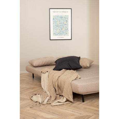 Vicky Doppel Klappbett - Schwarz / Brauner Stoff - ZEN ZONE Furniture